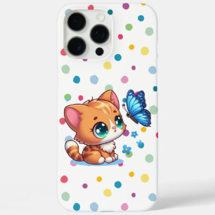 Niedliches Kätzchen/Katze/Schmetterling iPhone 16 Pro Max Hülle