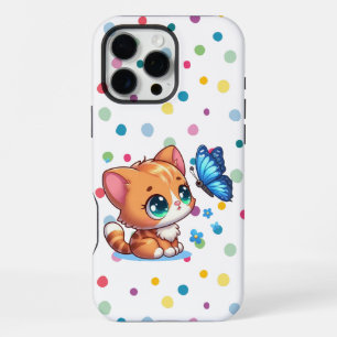 Niedliches Kätzchen/Katze/Schmetterling iPhone 16 Pro Max Hülle