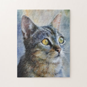 Niedliches Kätzchen Katzen Kunst Porträt Puzzle