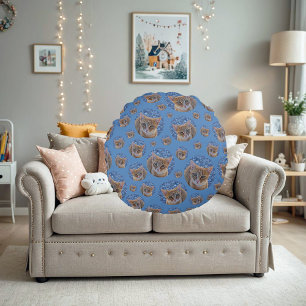 Niedliches Kätzchen - Katzenmuster Rundes Kissen