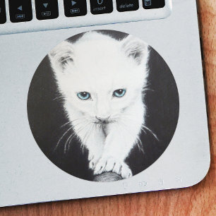 Niedliches Kätzchen Tier zeichnend Kunst Katzen Li Runder Aufkleber