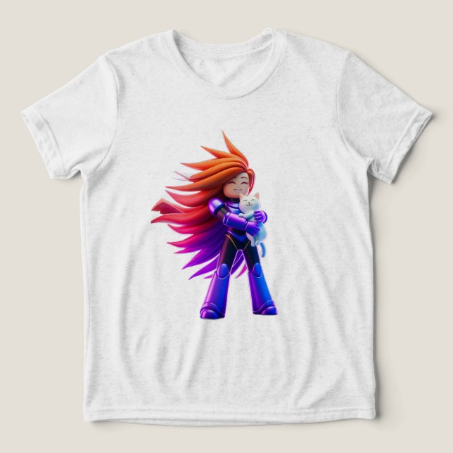 Niedliches Kätzchen Tri-Blend Shirt (Design Vorderseite)
