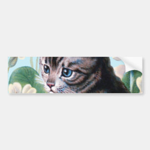 Niedliches Kätzchen - Vintage Katzenkunst Autoaufkleber