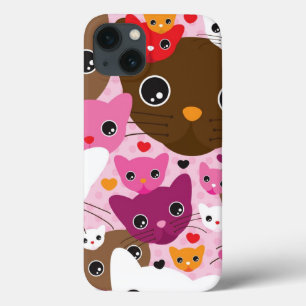 niedliches Kätzchenkatzen-Hintergrundmuster Case-Mate iPhone Hülle
