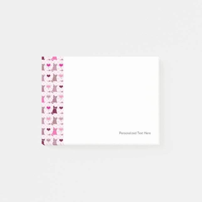 Niedliches Kätzchenmädchenmuster Post-it Klebezettel (Vorderseite)
