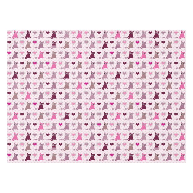 Niedliches Kätzchenmädchenmuster Tischdecke (Vorderseite (Horizontal))