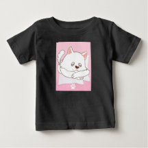 Niedliches Katzen-Druck-Baby-T-Shirt
