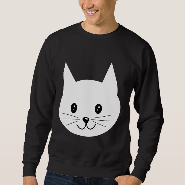 Niedliches Katzen-Gesicht Sweatshirt (Vorderseite)