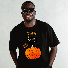Niedliches Katzen-Matching Familienschwarz & Orang T-Shirt