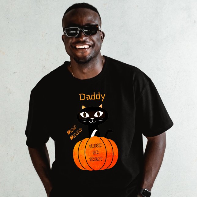 Niedliches Katzen-Matching Familienschwarz & Orang T-Shirt (Von Creator hochgeladen)