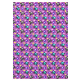 Niedliches Katzen Muster in Violet-Medium-Tablette Tischdecke