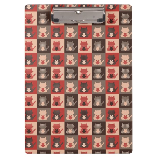 Niedliches Katzen-Muster Klemmbrett (Vorderseite)