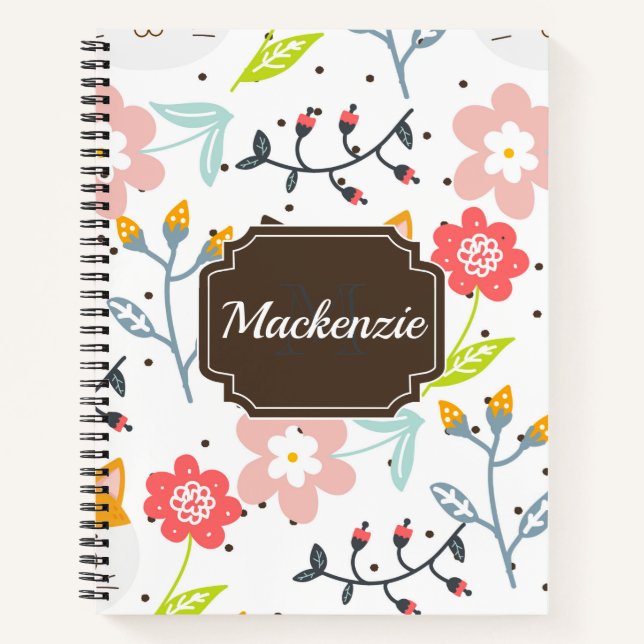 Niedliches Katzen Muster Notizbuch (Vorderseite)