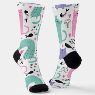 Niedliches Katzen Muster Socken