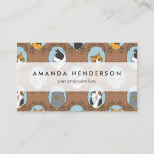 Niedliches Katzen-Muster Visitenkarte