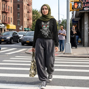 Niedliches Katzen Palästina-Flaggenbrille Keffiyeh T-Shirt