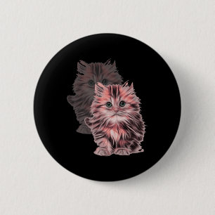 Niedliches Katzen-Portrait für Mamas und Tiere Button