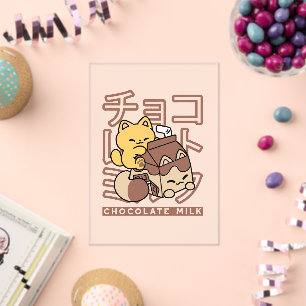 Niedliches Katzen Schokolade Milchkarton Kawaii Ku Acryleinladungen