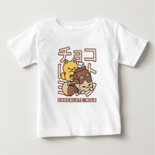 Niedliches Katzen Schokolade Milchkarton Kawaii Ku Baby T-shirt