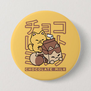 Niedliches Katzen Schokolade Milchkarton Kawaii Ku Button