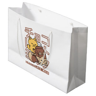 Niedliches Katzen Schokolade Milchkarton Kawaii Ku Große Geschenktüte