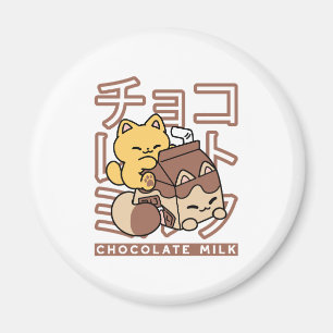 Niedliches Katzen Schokolade Milchkarton Kawaii Ku Magnet