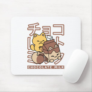 Niedliches Katzen Schokolade Milchkarton Kawaii Ku Mousepad