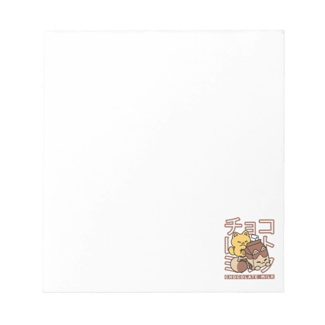 Niedliches Katzen Schokolade Milchkarton Kawaii Ku Notizblock (Vorderseite)