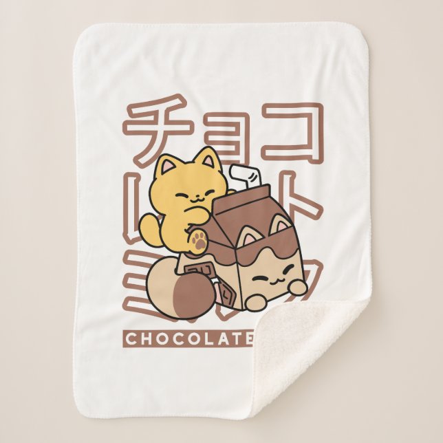 Niedliches Katzen Schokolade Milchkarton Kawaii Ku Sherpadecke (Vorderseite)