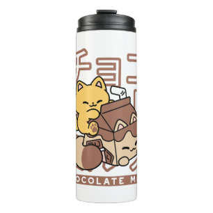 Niedliches Katzen Schokolade Milchkarton Kawaii Ku Thermosbecher