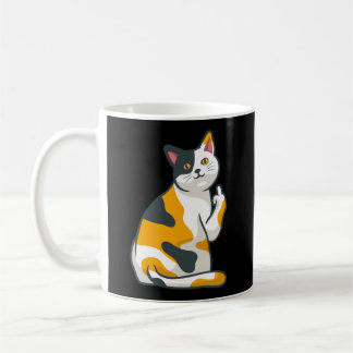 Niedliches Katzen Tier Drehe Sie von Middle Finger Kaffeetasse