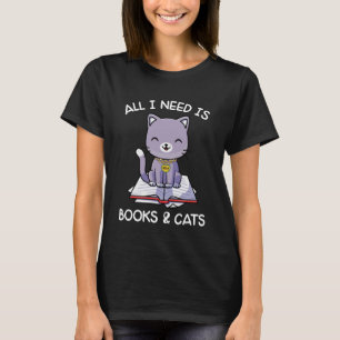 Niedliches Katzen und Bücher Lover Cat Mama Kitten T-Shirt