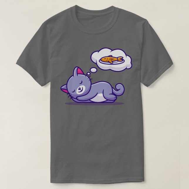 Niedliches Katzen- und Traumfisch T-Shirt (Design vorne)