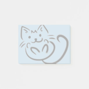 Niedliches Katzen-Zeichnen Post-it Klebezettel