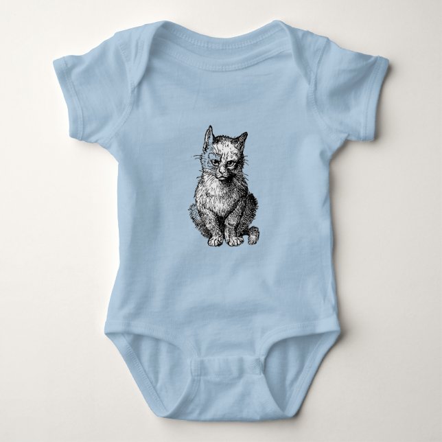 Niedliches Katzenbaby-Shirt Baby Strampler (Vorderseite)