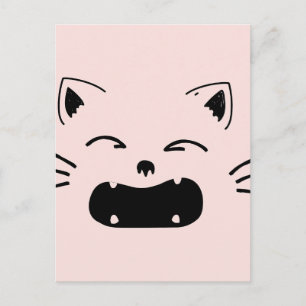 Niedliches Katzendesign Adortable felines Artwor Postkarte