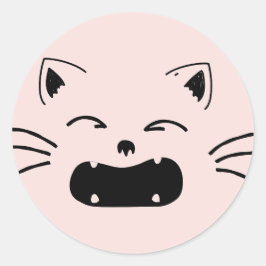 Niedliches Katzendesign | Adortable felines Artwor Runder Aufkleber