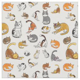 niedliches Katzendesign für Katzenliebhaber - weiß Stoff