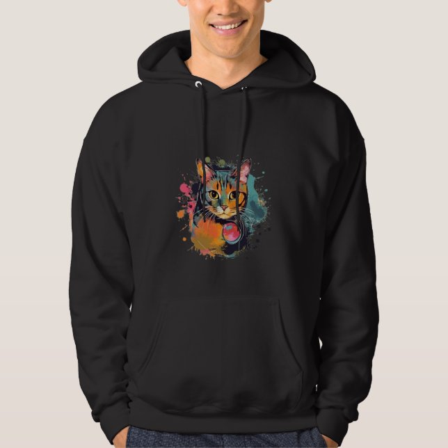 niedliches Katzendesign Hoodie (Vorderseite)