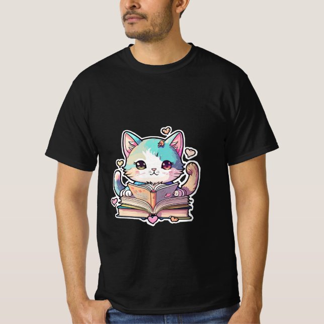 niedliches Katzendesign T-Shirt (Vorderseite)