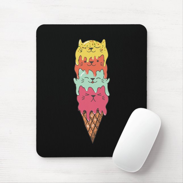 Niedliches Katzeneis | Kawaii Kittens Mousepad (Mit Mouse)
