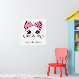 Niedliches Katzenfeld für benutzerdefinierten Text Poster