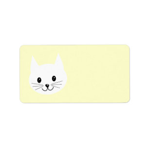 Niedliches Katzengesicht. Adressaufkleber