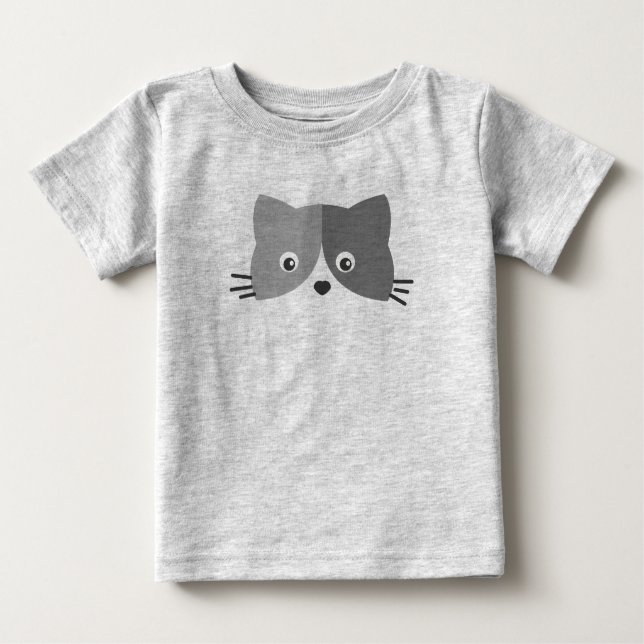 Niedliches Katzengesicht Baby T-shirt (Vorderseite)