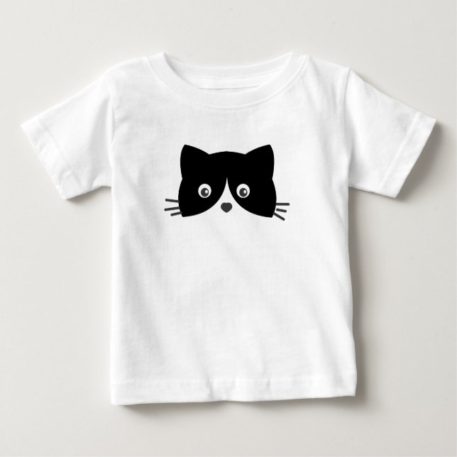 Niedliches Katzengesicht Baby T-shirt (Vorderseite)