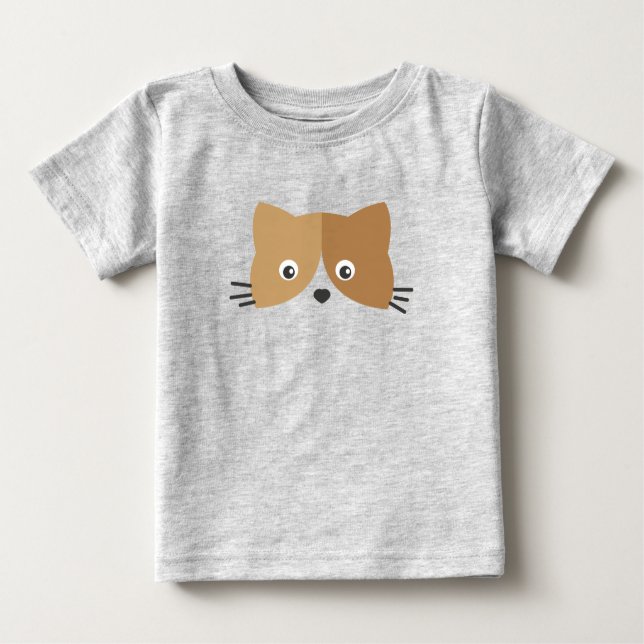 Niedliches Katzengesicht Baby T-shirt (Vorderseite)