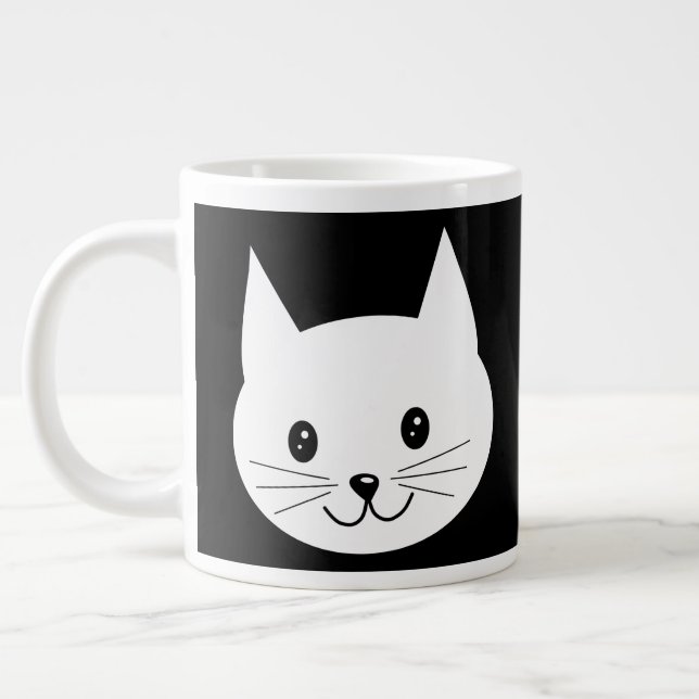 Niedliches Katzengesicht. Jumbo-Tasse (Links)