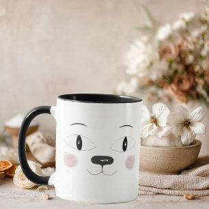 niedliches Katzengesicht, kleine Augen Tasse