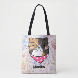 Niedliches Katzengesicht mit Augenbrille Monogramm