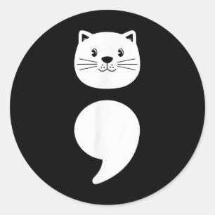 Niedliches Katzengesicht, Semikolon- Bewusstsein f Runder Aufkleber